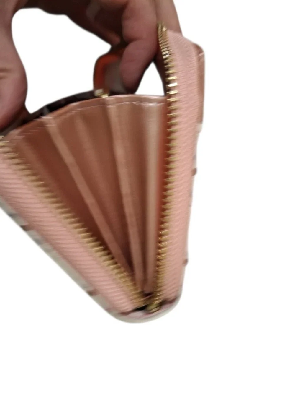 Marble Geometric Zip-Around Wallet with Tassel in Blush Pink